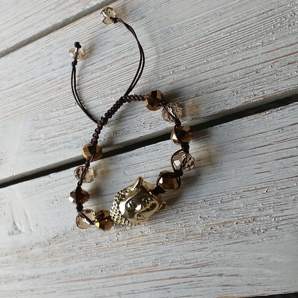 Drawstring BRACELET/ Buddha/Crystals